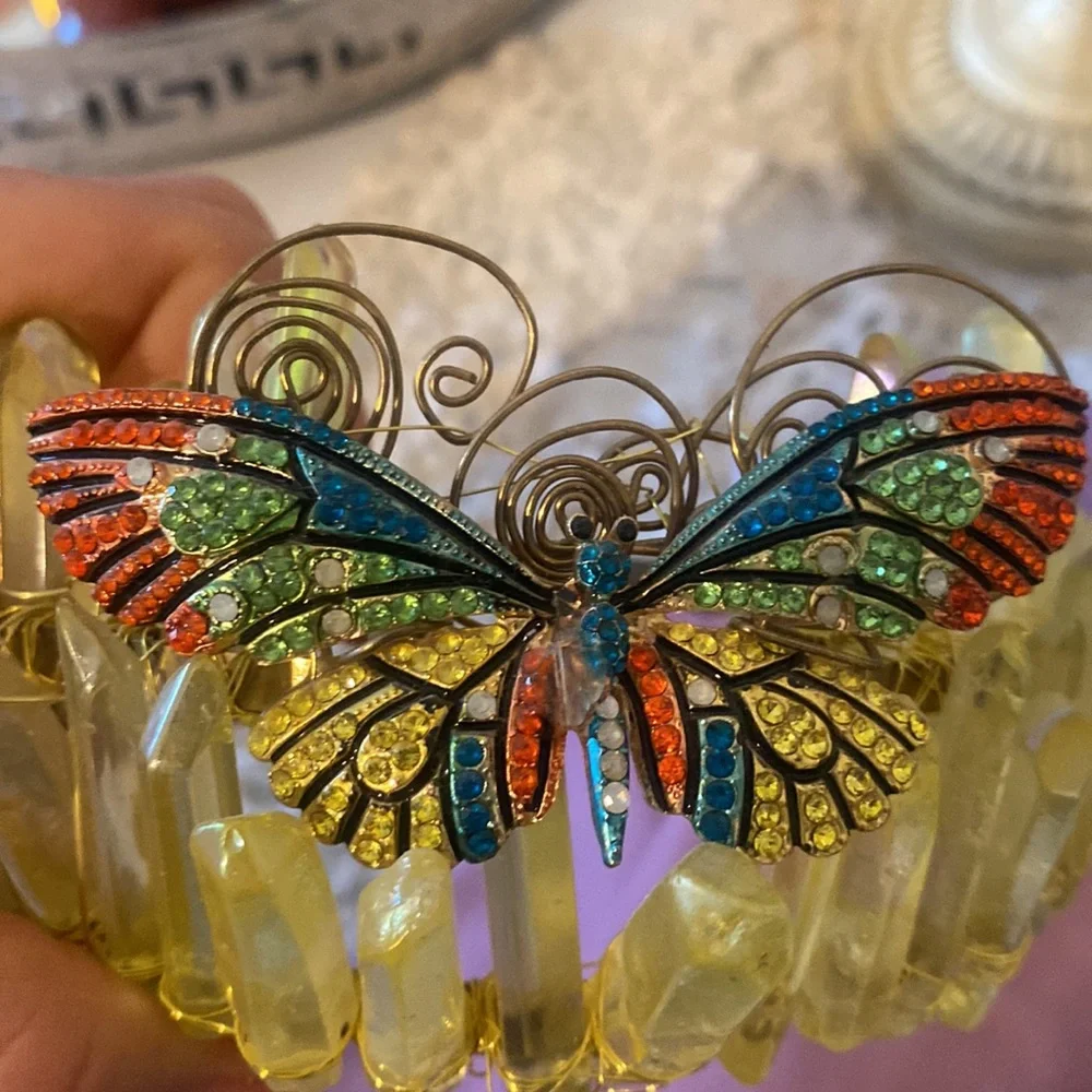 Mabon May Queen crystal crown with aurora aura flash Beltane Festival Stunning - Picture 8 of 8
